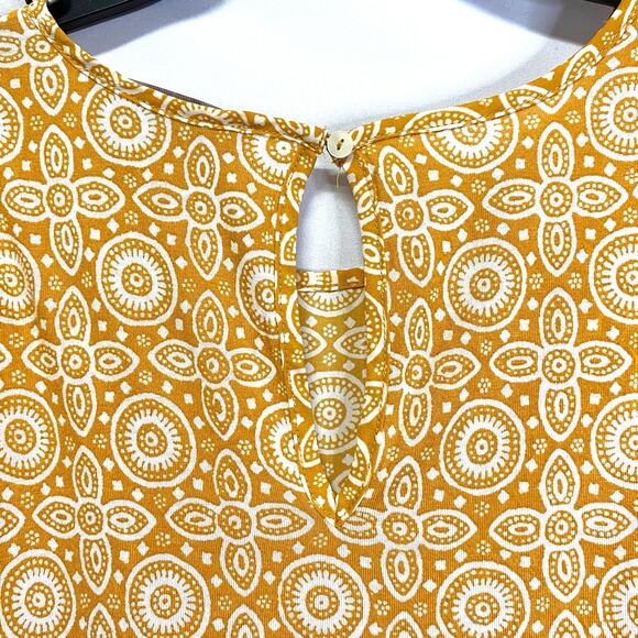 Ann Taylor Loft  Woman's  M Swing Tank Top Blouse Tunic  Gold Maple - Picture 4 of 5